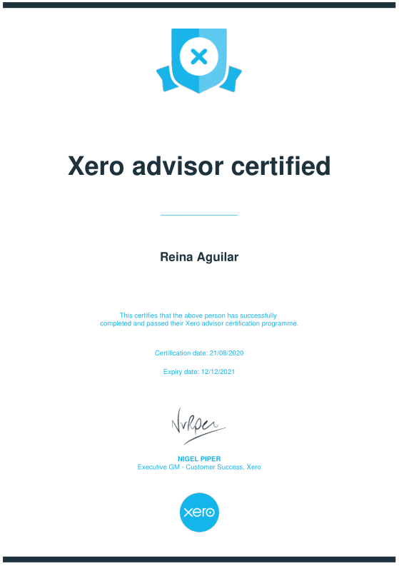 Xero Advisor Certified